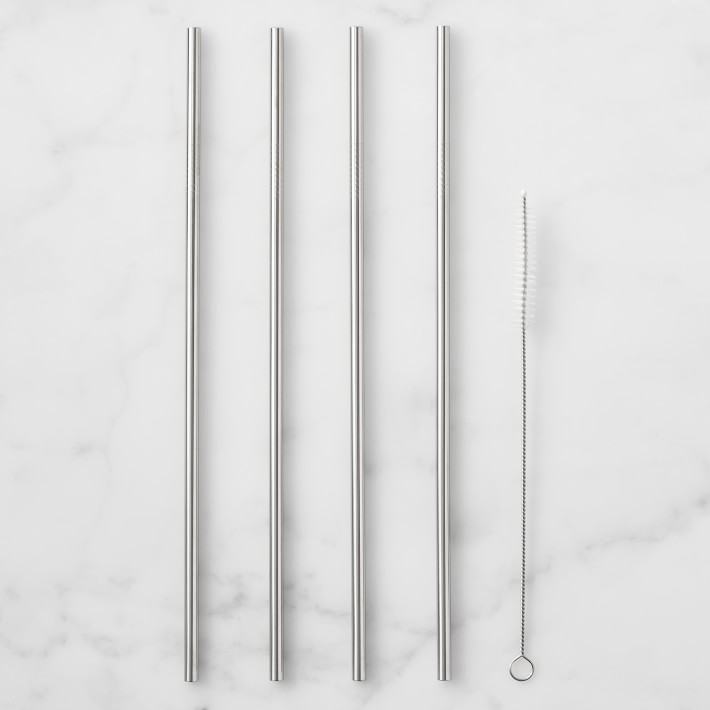 Williams Sonoma Stainless Steel Straws with Cleaning Brush