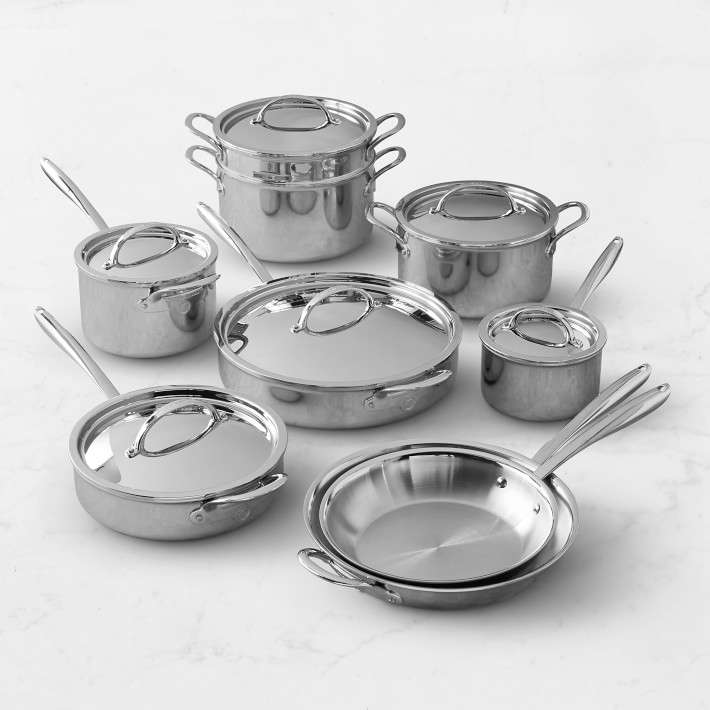 Williams Sonoma Signature Thermo-Clad&#8482; Stainless-Steel 15-Piece Cookware Set