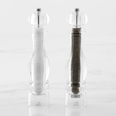 Black and White vials salt and pepper shaker set in matte stoneware.