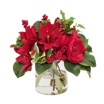 Set of 12: Vibrant Red Holly Berry Stems with 35 Lifelike Berries