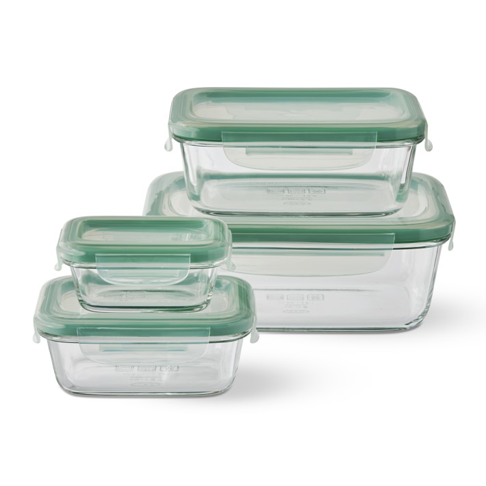 OXO Good Grips SmartSeal 8 Cup Clear Rectangular Glass Container with  Leakproof Snap-On Lid