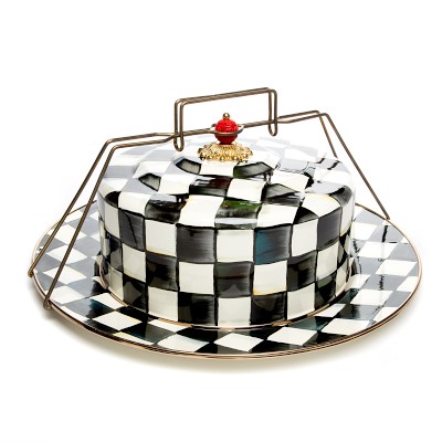 Mackenzie Childs Courtly Check Cake Carrier