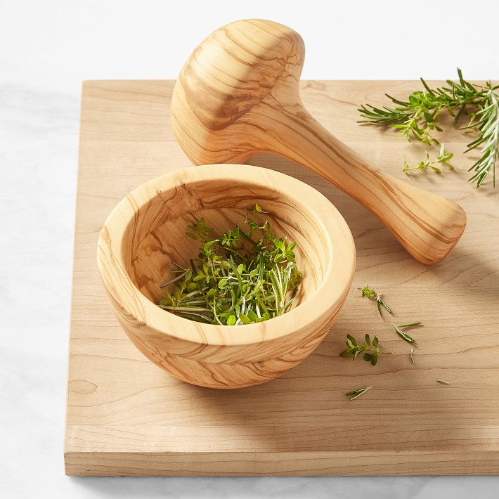 Williams Sonoma Small Olivewood Mortar & Pestle Williams Sonoma