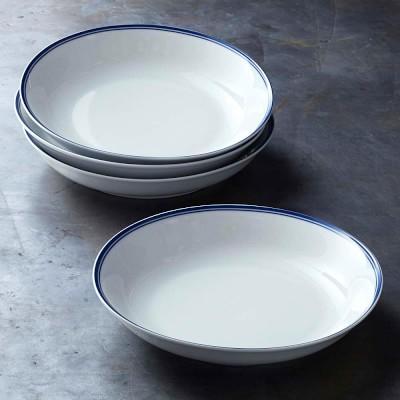 Williams-Sonoma Williams Sonoma Brasserie Blue-Banded Porcelain Salad Plates