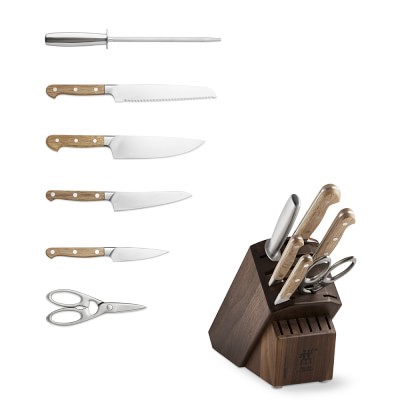 ZWILLING Pro Holm Oak 10-pc Knife Block Set - White Block