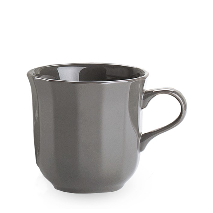 Pillivuyt Eclectique Porcelain Mug, Each, Steel Grey