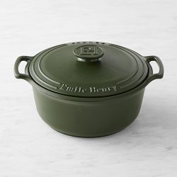 Emile Henry France Green Utensil Holder Crock / Vintage Green Stoneware  Crock 