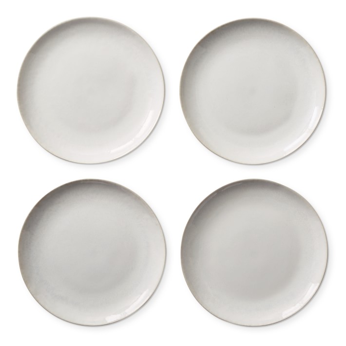 Cyprus Reactive Glaze Salad Plates - White, Set of 4