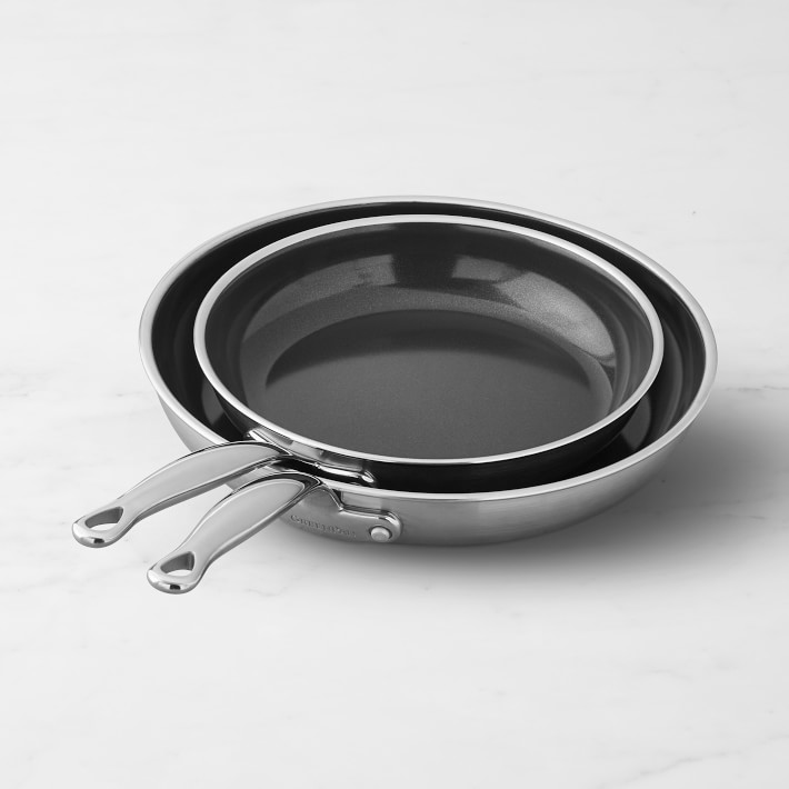 GreenPan™ Premiere Stainless-Steel Ceramic Nonstick Fry Pan Set