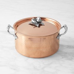 Cuisine Romefort | copper soup pot with lid Ø 9.5 in, 6.3 qt | tinned  copper stockpot | cooking pot with high walls