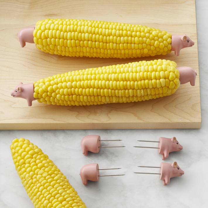 Pig Corn Picks, Set of 4