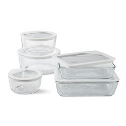 10 pc Glass Food storage container set w/ glass lids - The Fancy