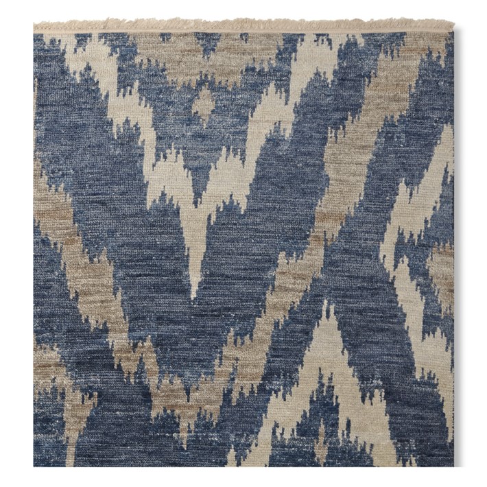 River Ikat Hand Knotted Rug Swatch