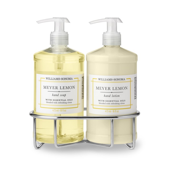 Williams Sonoma Meyer Lemon Hand Soap & Lotion 3-Piece Kitchen Set, Classic, Stainless-Steel
