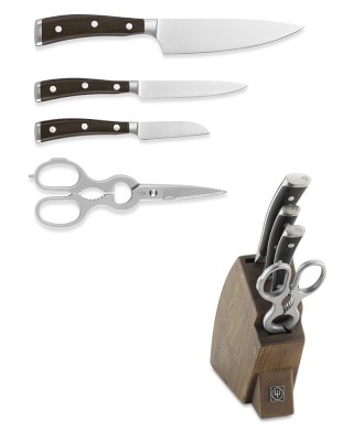 Wusthof Ikon Blackwood 5 Piece Studio Knife Block Set - Trademark Retail