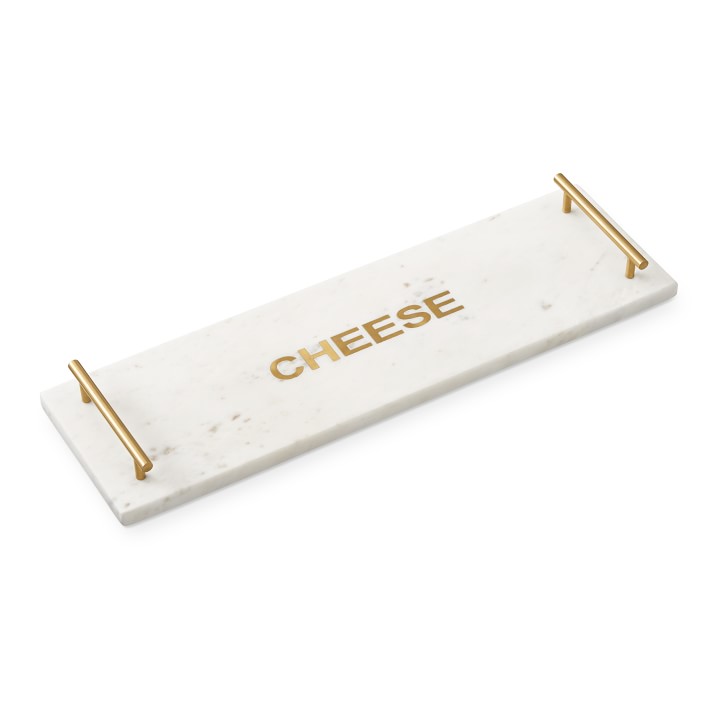 Marble &amp; Brass &quot;Cheese&quot; Rectangular Board