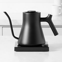 Hario Enamel Pour Over Gooseneck Kettle in White with Teak Handle