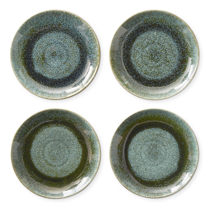 Cyprus Reactive Glaze Salad Plates - Set of 4 - Color: Green