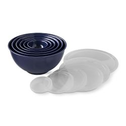 Williams Sonoma Stripe Mixing Bowls, Set of 3, Blue Tonal