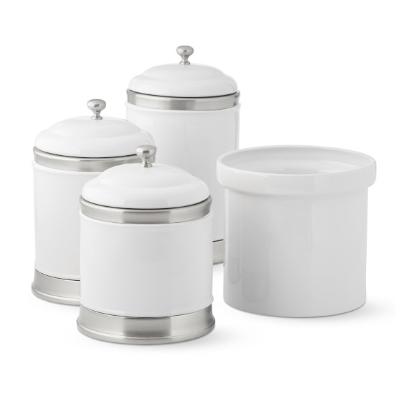 Cute Canisters  Kitchen canister sets, White kitchen canisters, Ceramic kitchen  canister sets