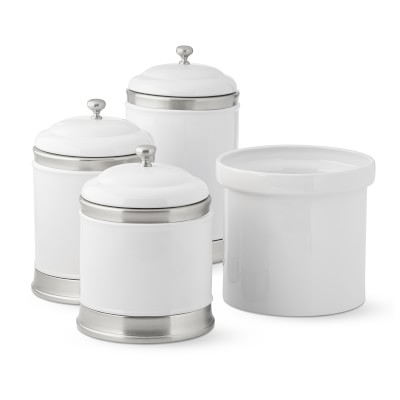 Circa White Ceramic Kitchen Canister Set