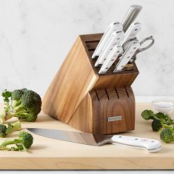WÜSTHOF Classic White 6-Piece Knife Block Set with Bread Knife