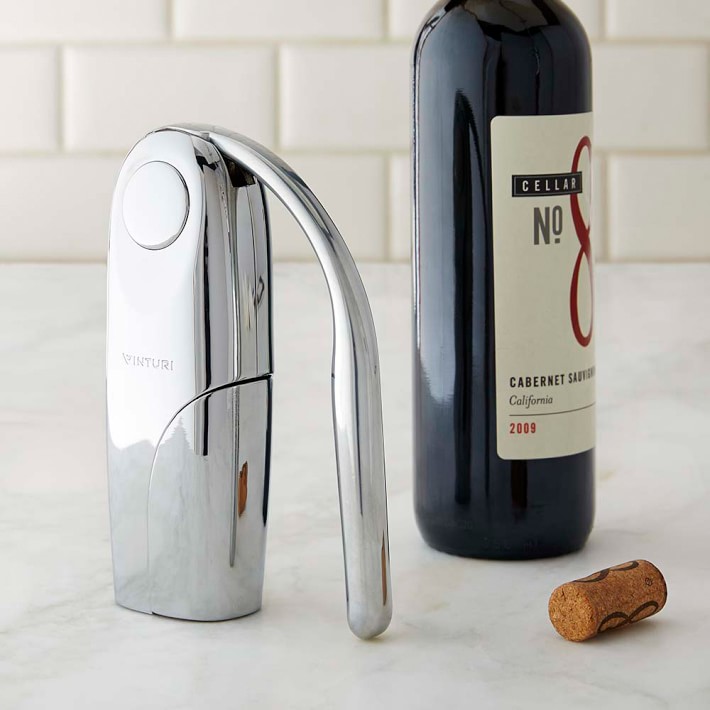 Vinturi Traditional Lever Wine Opener with Replacement Screw and Foil  Cutter, in Chrome (V9030)