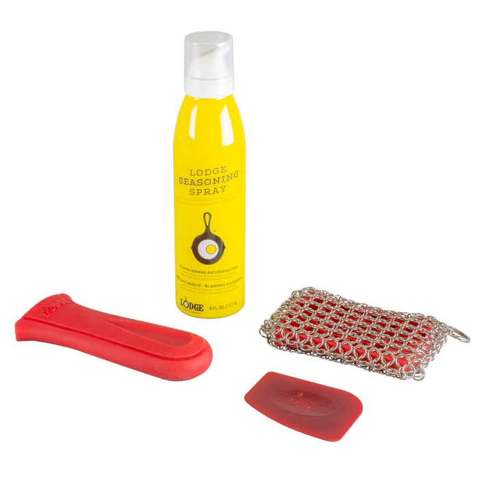 Williams Sonoma OPEN BOX: Lodge Cast Iron Care Kit with Chainmail Scrubbing  Pad