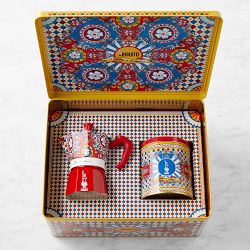 Williams Sonoma Bialetti Moka Dolce & Gabbana 3-Cup + 1 Irresistible Coffee  Tin Gift Set