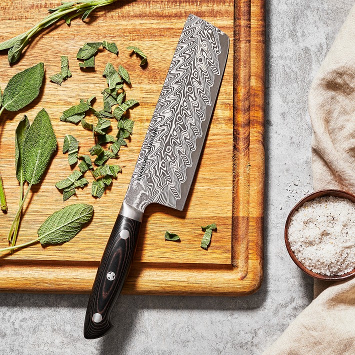 Crude Asian Nakiri Kitchen Chef Knife, Super Sharp, Thin Blade, Carbon  Steel 
