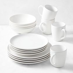 2 sets SALT Round Coupe 16-Piece Dinnerware Set in White (32
