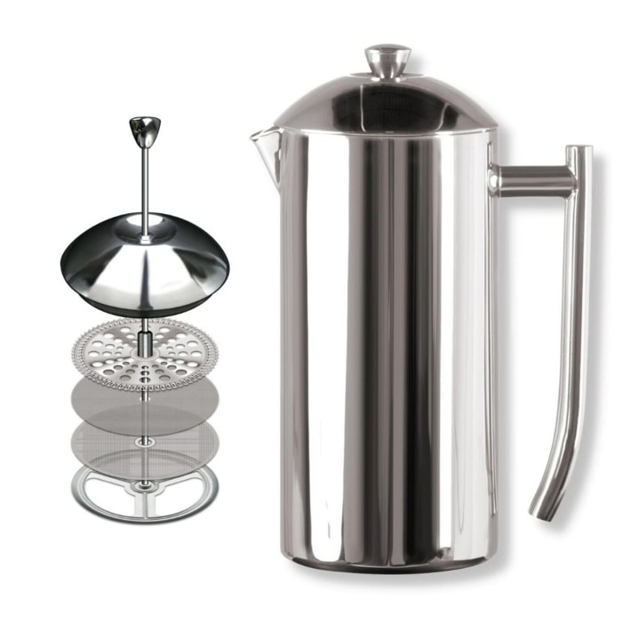 Fino Stainless Steel/Glass French Press, 8 Cup/34 oz - Fante's Kitchen Shop  - Since 1906