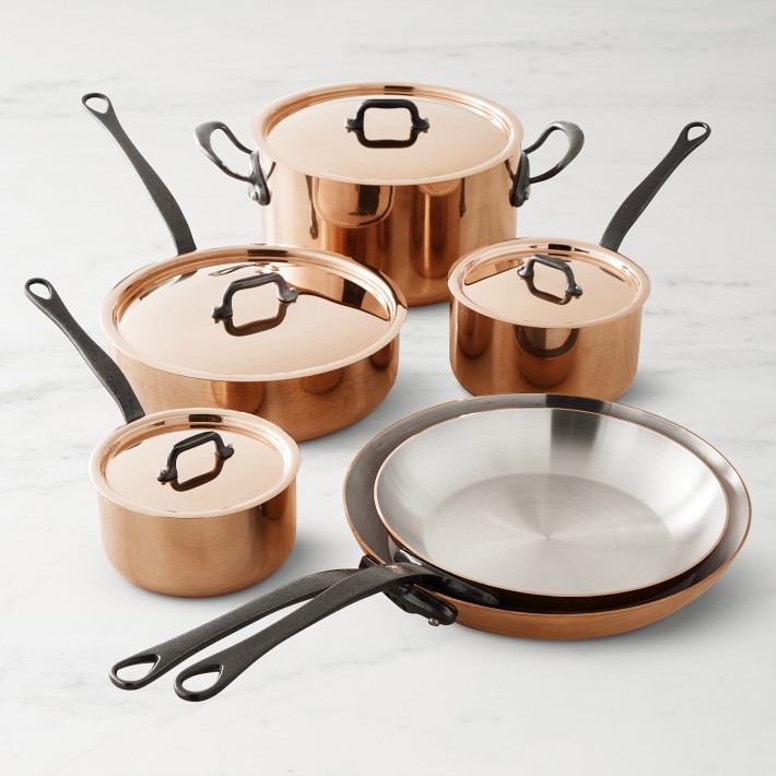 MIU France 10-Piece Copper Core Cookware Set, Silver