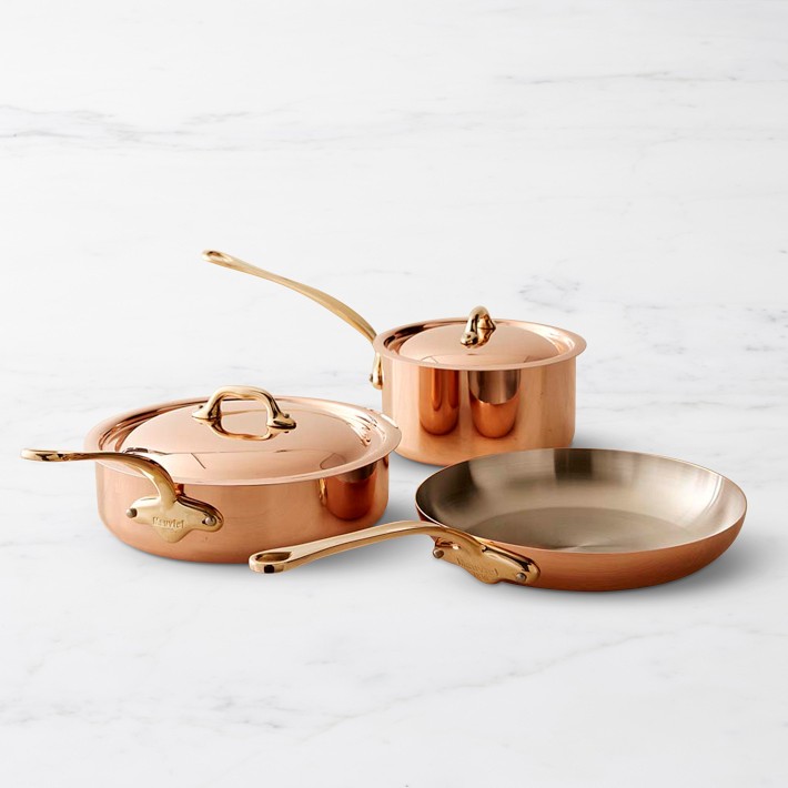 Mauviel Copper Cookware Set with Cast Iron Handles - 12 Piece