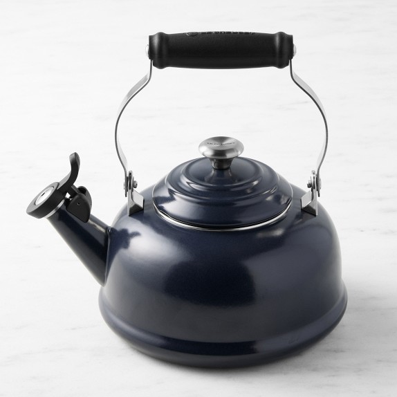 Brew Marbleized Black White Enamel Teapot