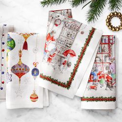 Williams-Sonoma 12 Days Of Christmas Holiday Dinner Napkins Set Cotton New  2008