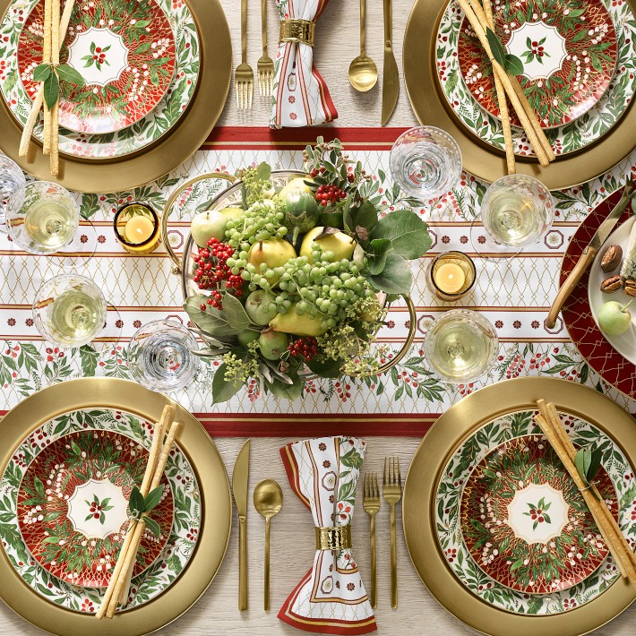 Williams Sonoma Noel Floral Dinner Plates & Salad Plate Set 8pc
