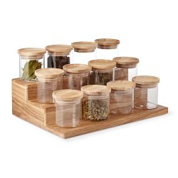 Orii 20 Jar Spice Organizer Rack in Natural Acacia Wood