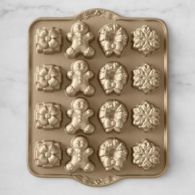 Nordic Ware Christmas Mini Muffin Pan Bakeware Four patterns Cake Pan  Holiday