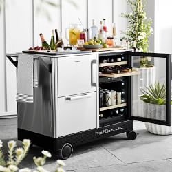 Outdoor bar cart with sales cooler