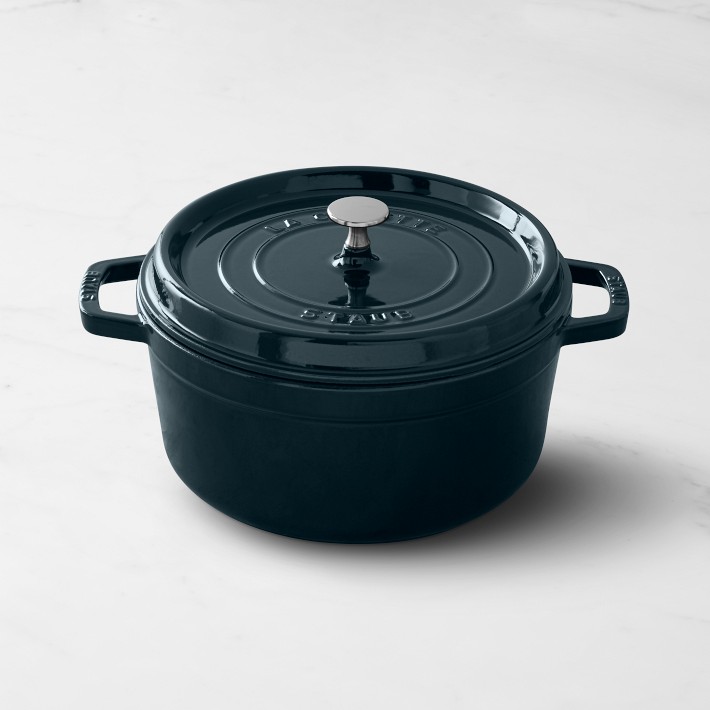 Staub Cast Iron 7 Quart Round Cocotte Black Matte