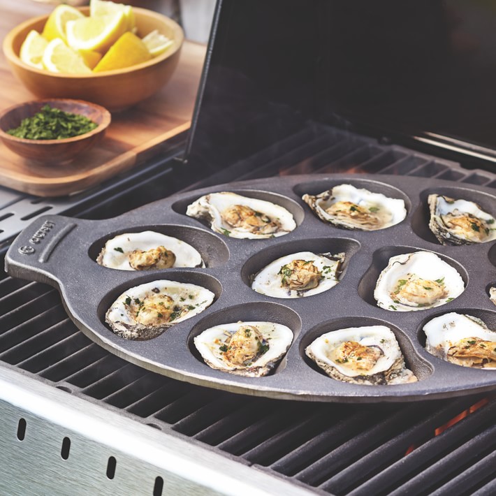 Outset - Cast Iron Oyster Grill Pan, 12 Cavities - Dutch Goat