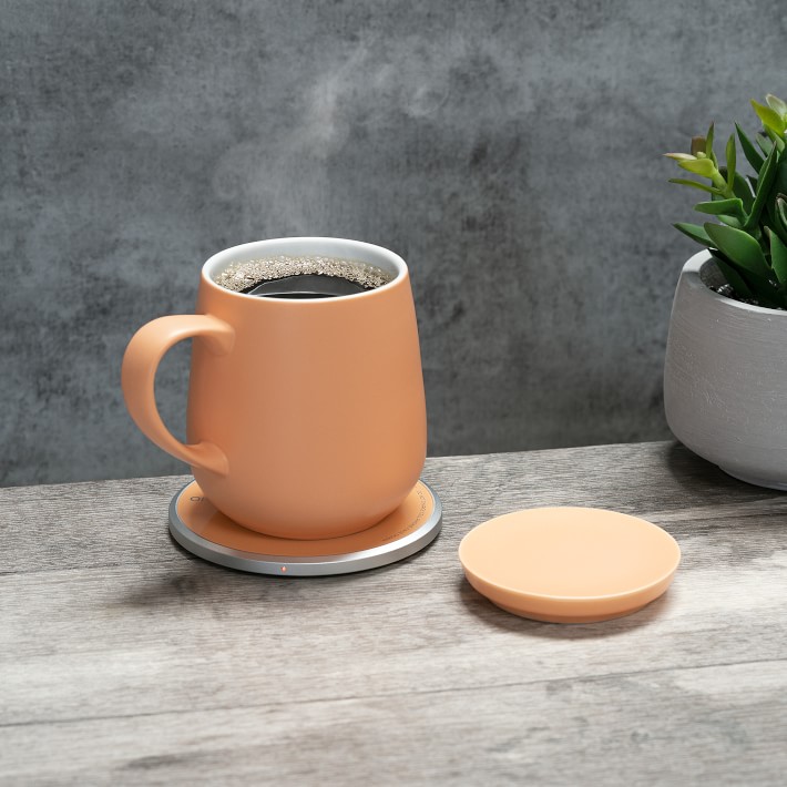 Ceramic Coffee Mug With USB Mug Warmer and Tea Spoon for Office