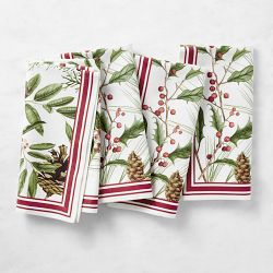 Williams Sonoma Woodland Berry Christmas Oven Mitt & Potholder