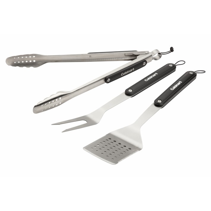 Williams Sonoma Stainless-Steel Handled 4-Piece BBQ Tool Set with Storage  Case, Grill Tools
