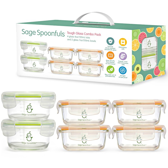 Tough Glass Baby Food Jars, 6 Pack, 4 oz (120 ml) Each