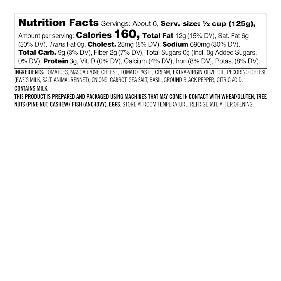 Williams Sonoma Pasta Sauce, Creamy Tomato & Mascarpone Williams Sonoma