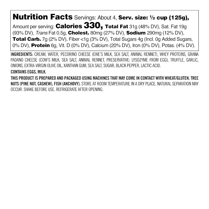 Williams Sonoma Gourmet Pasta Sauce Truffle Alfredo Williams Sonoma