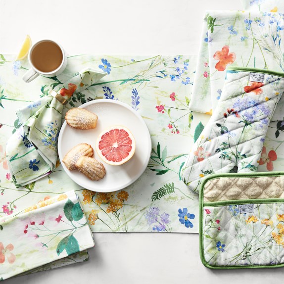 Pressed Flower Oven Mitt & Potholder Set Williams Sonoma