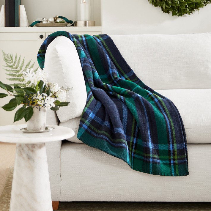 Alister Plaid Merino Wool Throw